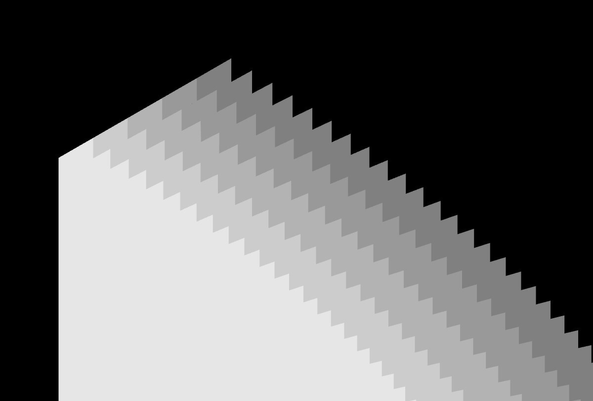 A detail of the same drawing, showing the stepping of the value scale more closely